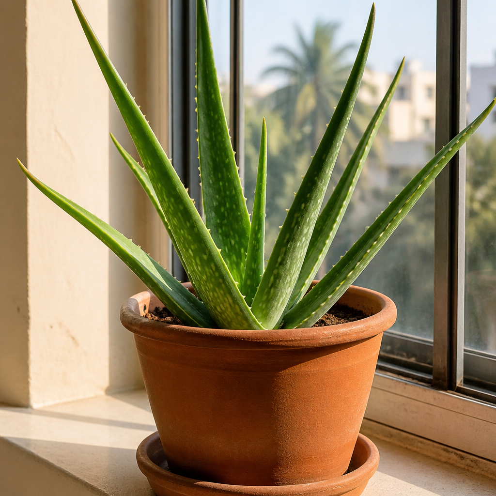 Aloe vera plant in a pot