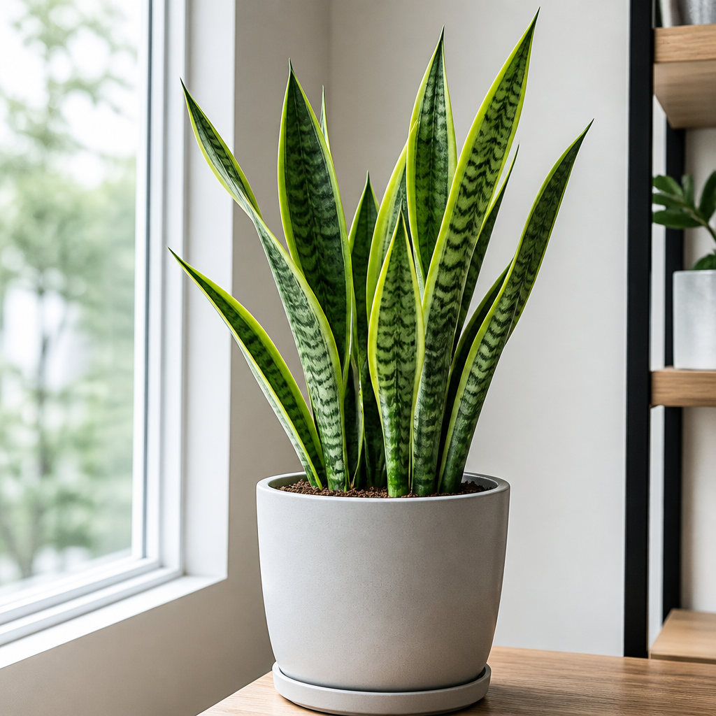 Snake plant in an indoor pot
